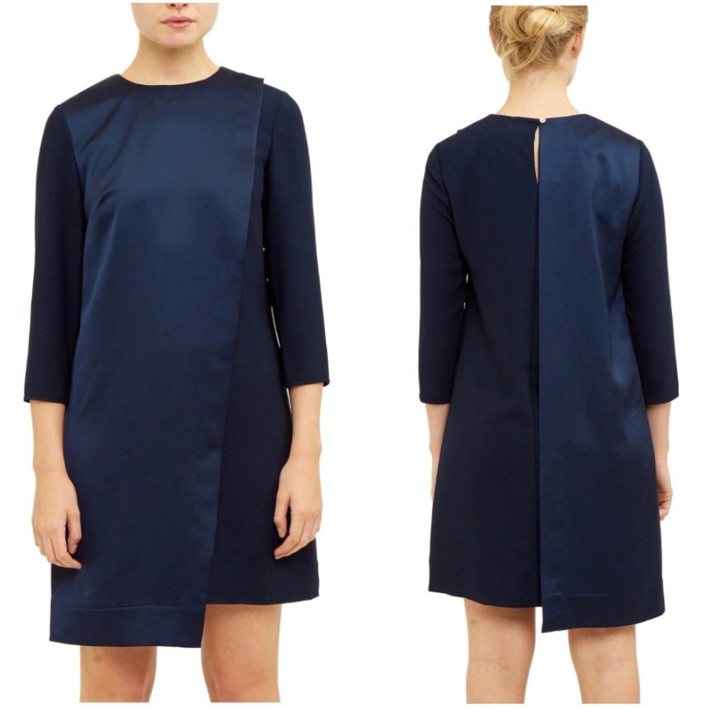 NWT TED BAKER London Maon Front Flap Shift Dress - Picture 6 of 6